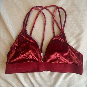 Victoria’s Secret Pink strappy back velvet bralette